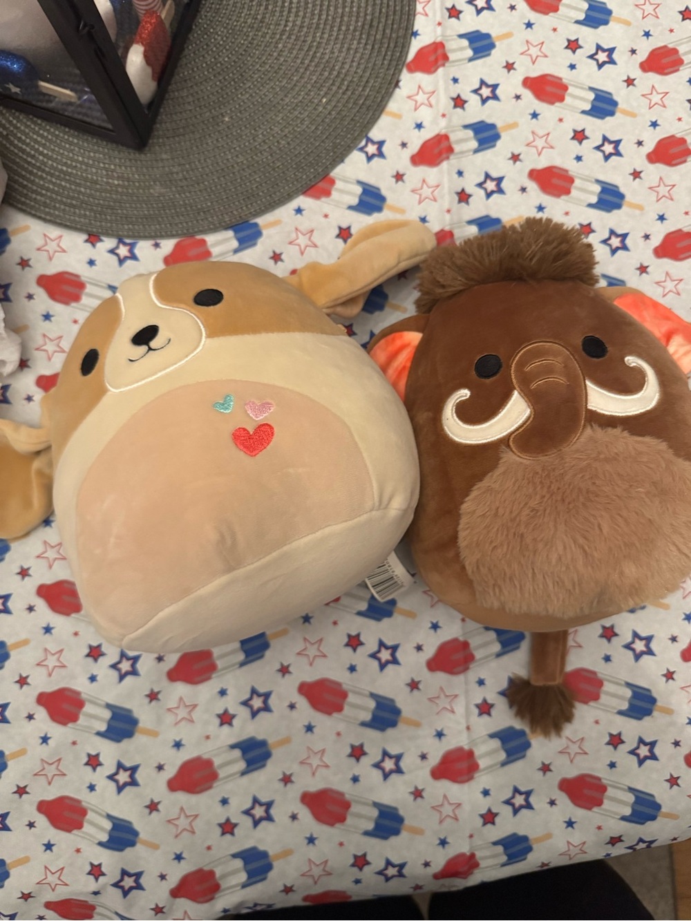 Squishmallows Tan & Brown Corgi and Mammoth Plush Duo